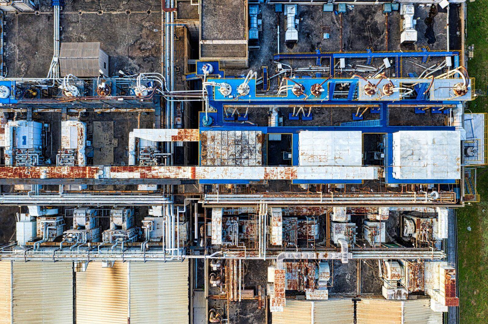 Industrial area with various equipments in daytime