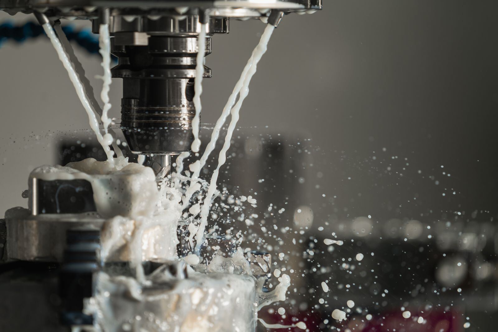 Close up of Machine Splashing Milk